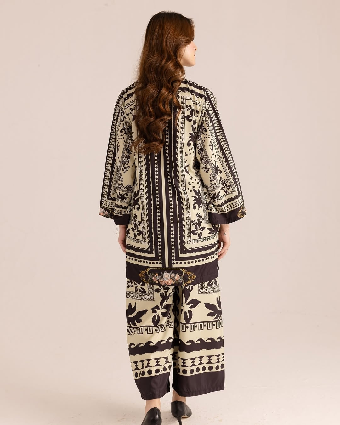 Crepe-Stitched Wrinkle Free & Flowy 2 piece printed Co-Ord Outfit | WDR-113