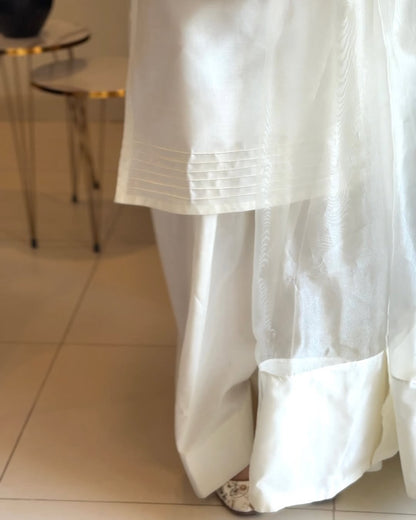 WDR-116 STITCHED RIVAJ FARSHI SHALWAR WHITE