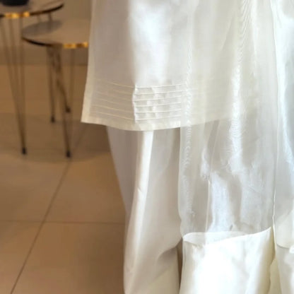 WDR-116 STITCHED RIVAJ FARSHI SHALWAR WHITE